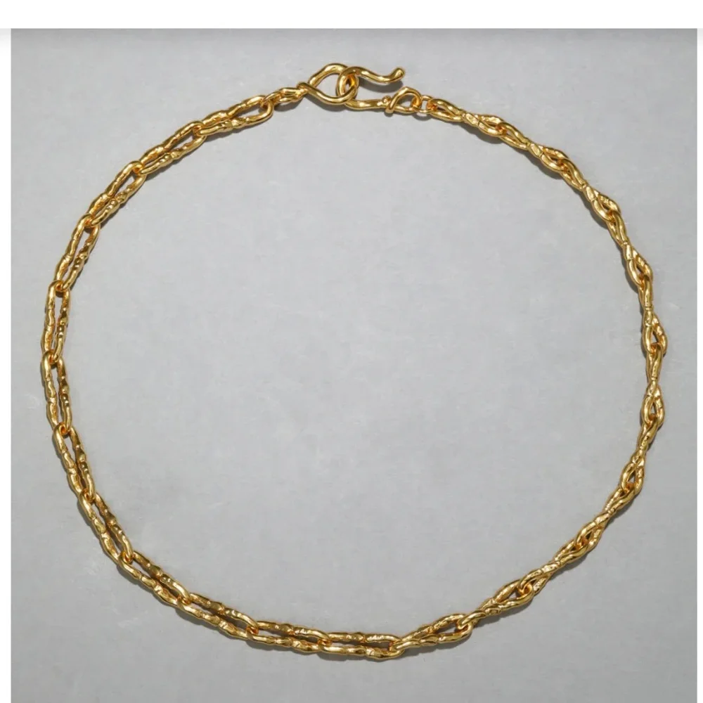ALEXIS BITTAR • Brut Gold Twisted Short Link Custom Chain Necklace